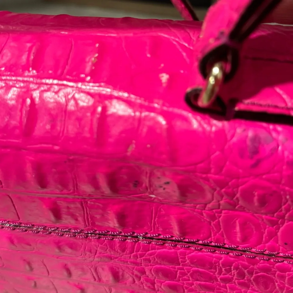 Kate Spade Doris Neon Pink Crocodile Print Handbag! - Picture 6 of 14